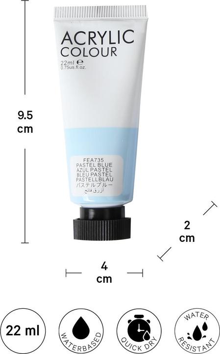 Produktbild I Am Creative Basic Acryl Set (Bunt, Pastell, 176 ml)