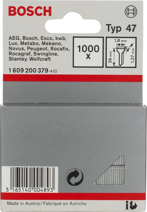 Image du produit Bosch Professional Zubehör Clou type 47, 1,8 x 1,27 x 26