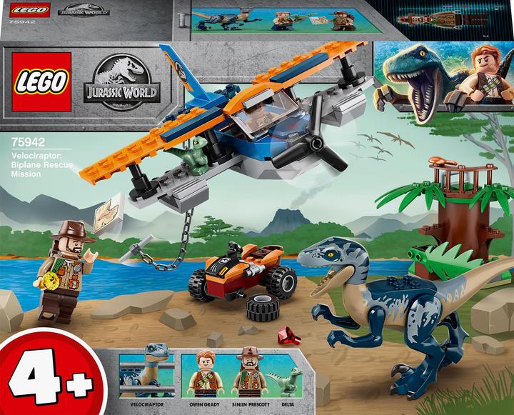 Image du produit LEGO Vélociraptor : mission de sauvetage avec le biplan (75942, LEGO Jurassic World)