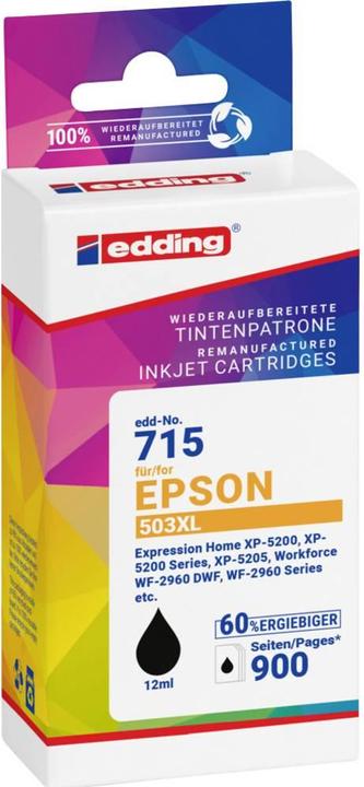 Produktbild Edding Druckerpatrone ersetzt Epson 503XL, T09R1 Kompatibel Schwarz EDD-715 18-