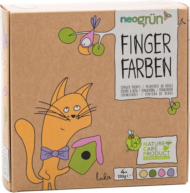 Actual product image Neogrün Finger paints Luka (Green, Violet, Pink, Yellow)