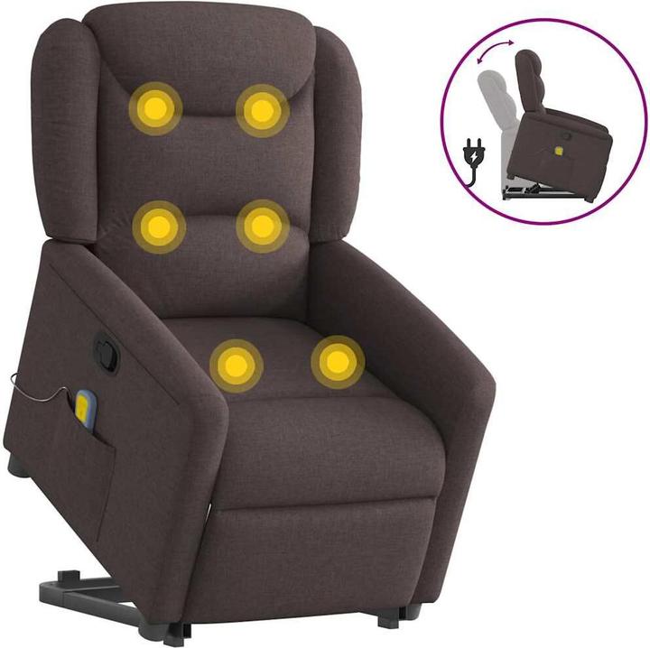 Image du produit VidaXL Fauteuil de massage avec fonction releveur Tissu marron foncé