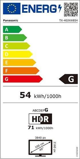 Energie-Label Panasonic TX-40JXW854 (40", LCD, 4K, 2021)