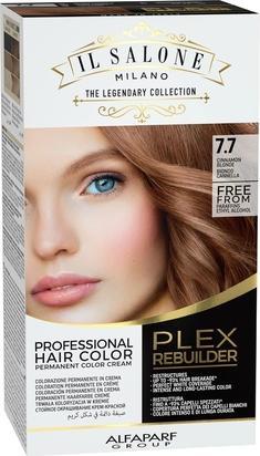 Il Salone Milano Plex Rebuilder Permanent Hair Color Cream 7.7 Cinnamon Blonde Professional Hair Dye (7.7)