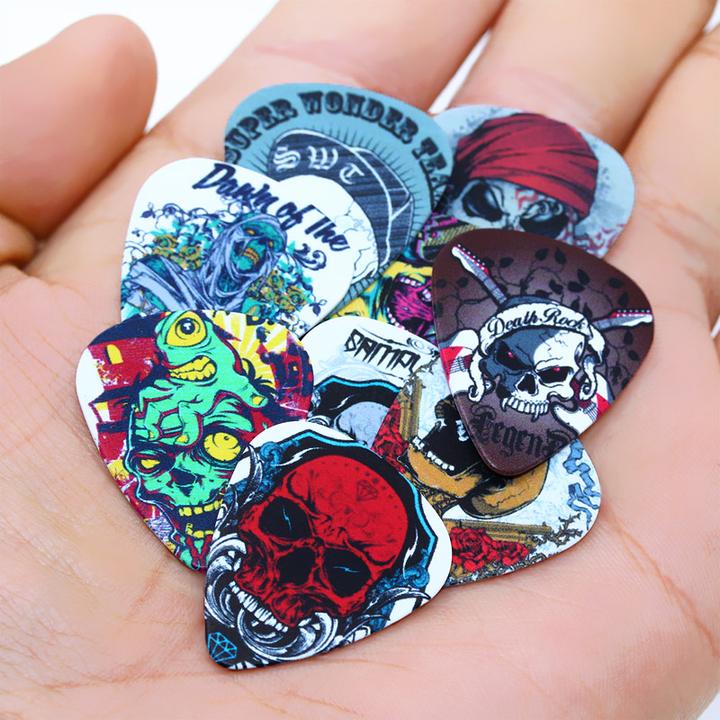 Image du produit JTI Médiators à tête de mort en pack de 10 - Accessoires guitare (1 x, 0.71 mm)