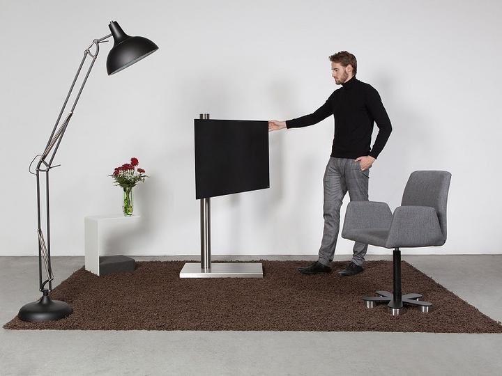 Image du produit Wissmann Raumobjekte Support TV, acier inoxydable brossé, -75", 136cm x (75", 59 kg)