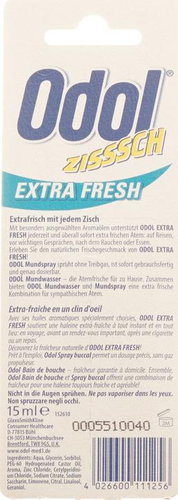 Image du produit Odol Spray buccal Extra Fresh (15 ml, Vaporisateur buccal)