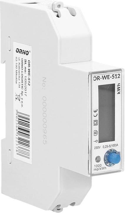Image du produit MGA Orno LCD digital AC meter, affichage monophasé de la consommation électrique avec certificat MID