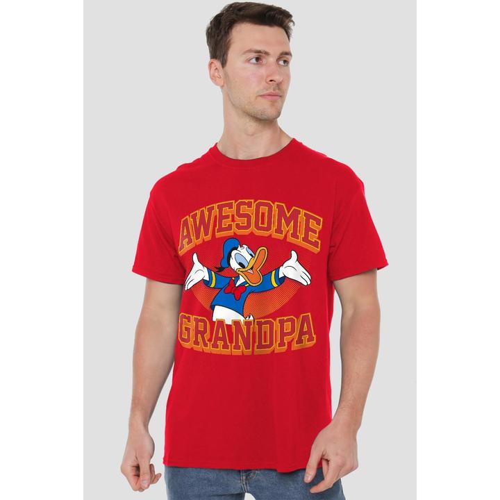 Actual product image Disney Mens Awesome Grandpa Donald Duck T-Shirt (XL)