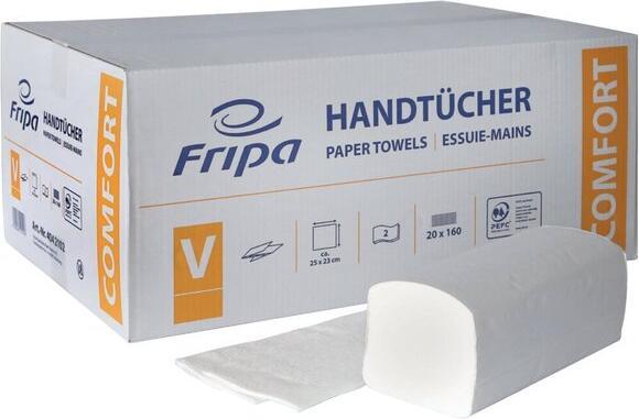 Produktbild Fripa Papierhandtücher COMFORT V-Falzung, Masse: 25 x 23 cm 3200 Stück (1 x)