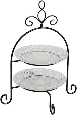Produktbild G. Wurm Etagere mit 2 Etagen aus Glas/Metall (B/H/T) 22x28