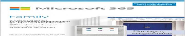 Produktbild Microsoft 365 Family Extra Time (6 User, 5 Geräte/User, 3 Monate)