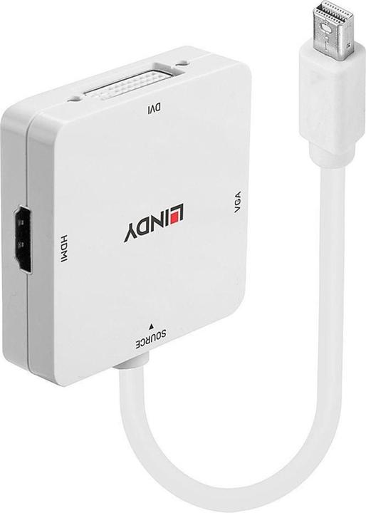 Image du produit Lindy Adaptateur Mini-DP 1.2 vers HDMI 4K30/DVI/VGA (HDMI, DVI, VGA, 20 cm)
