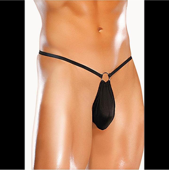 Actual product image Male Power G-String w/Front Ring - Black (One size)