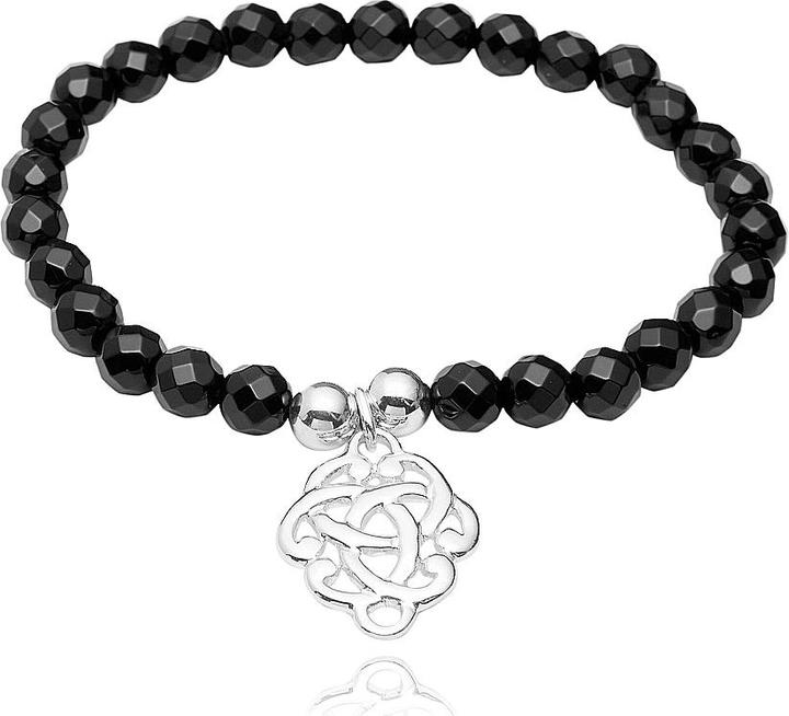 Produktbild Leyda Onyx Armband mit Anhänger ewiger Knoten Silber (Silber  925, Farbstein)