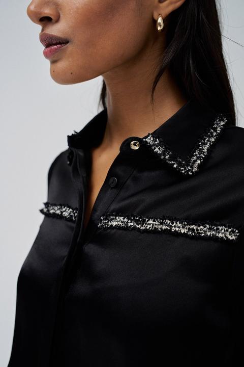 Image du produit Salsa Jeans Chemise à manches longues Shirt With Ribbon Tweed-Effect (M)