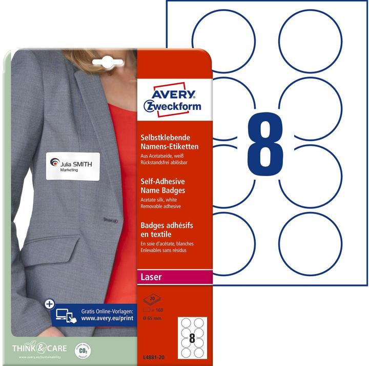 Actual product image Avery Name labels