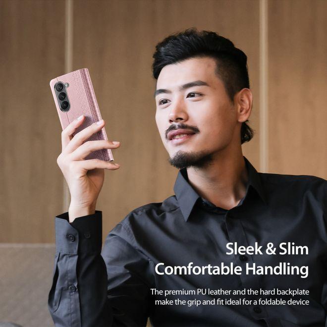Produktbild Dux Ducis Samsung Galaxy Z Fold5 5G Bril Wallet Flip Ledertasche - Rosa (Samsung Galaxy Z)