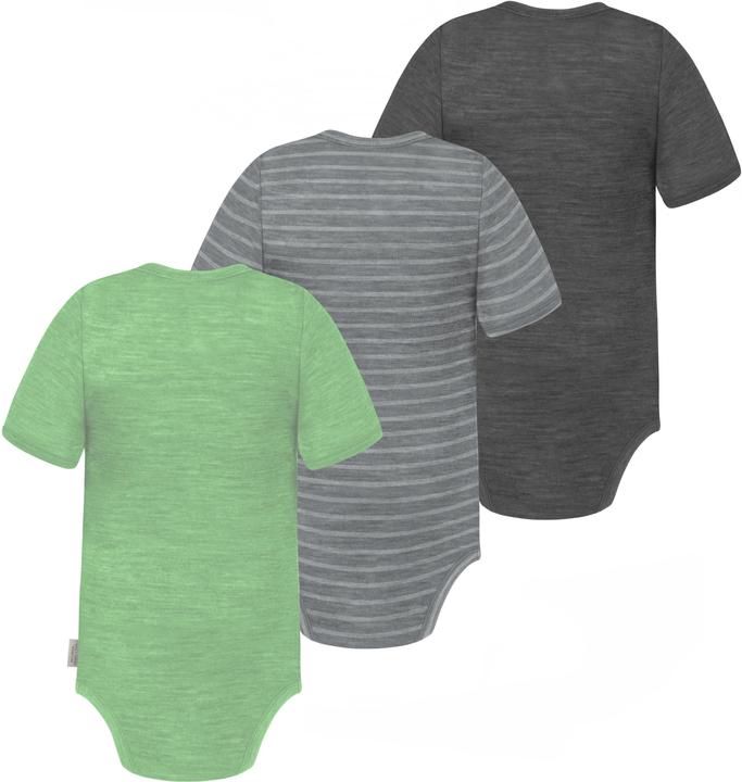 Actual product image Normani Set of 3 baby merino bodysuit short sleeves "Tauranga" - 9295 (68)