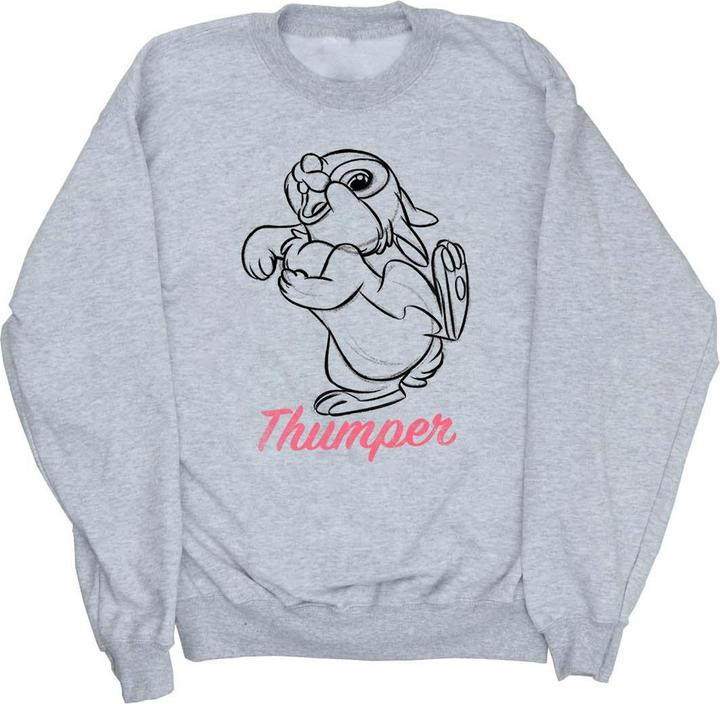Actual product image Disney Girls Bambi Thumper Line Drawing Sweatshirt (116)