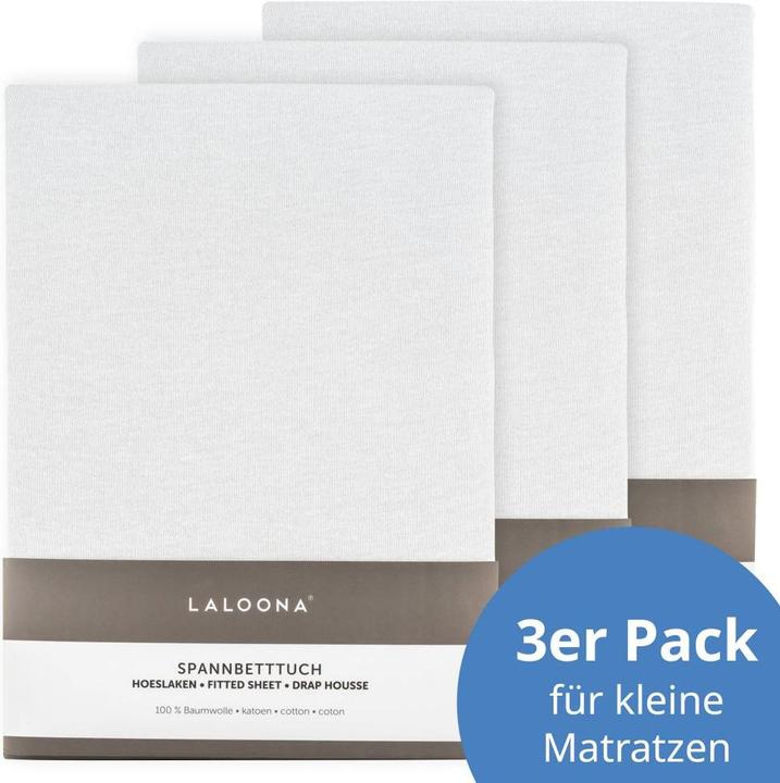 Produktbild La Loona LaLoona Spannbettlaken Spannbetttuch 3er Pack für kleine Matratzen 40 x 90 (40 x 90 cm)
