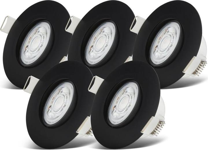 Produktbild B.K.Licht LED Einbauleuchten, 5er-Set, IP65, schwarz, 5xLED-Platine/4,9W (480 lm)