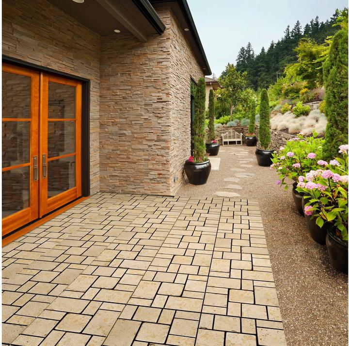 Actual product image Florco Balcony & Terrace Slabs Stone Traveltine Roma (4 x, 30 x 30 cm)