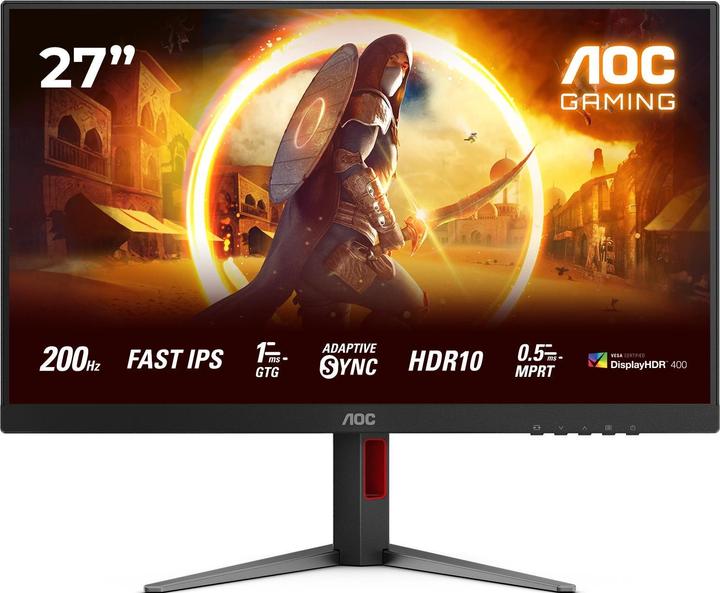 Produktbild AOC 68,6cm (27") 27G4X 16:09 2xHDMI+DP IPS black/red (1920 x 1080 Pixel, 27")