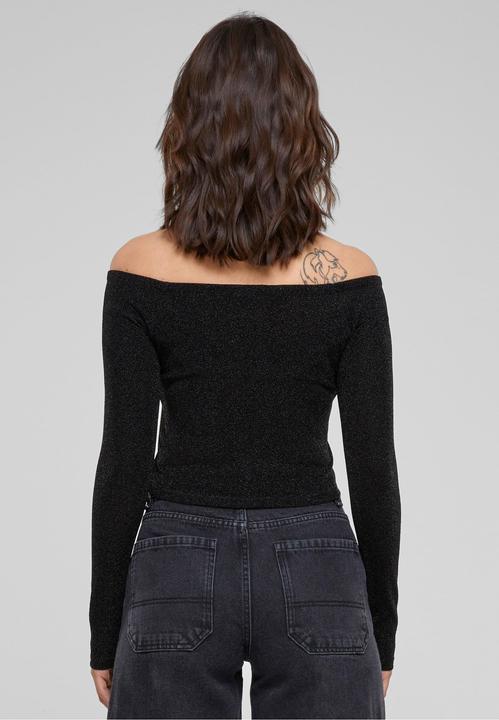 Actual product image Urban Classics Ladies Off Shoulder Glitter Longsleeve (L)