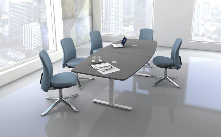 Image du produit Kerkmann Table de conférence Move 3 graphite en forme de tonneau 250,0 x 100,0 x 72,0 - 120,0 cm