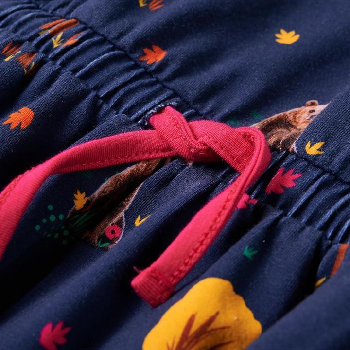 Produktbild VidaXL Kinderkleid mit Langen Ärmeln und Kordelzug Marineblau (140)
