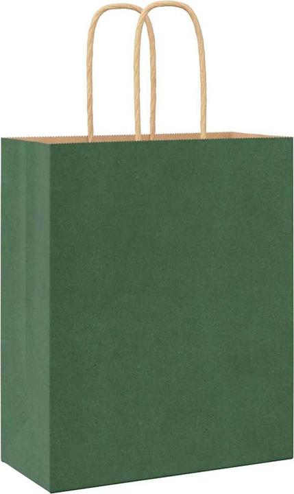 Actual product image VidaXL Kraft paper bags 250 pcs. with handle green 18x8x22 cm paper bag (Gift bag, 250 x)