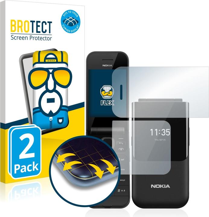 Produktbild BROTECT Full-Cover Displayschutz (2 Stück, Nokia 2720 Flip)