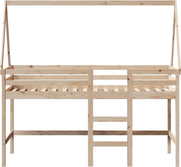 Image du produit VidaXL Lit surélevé avec échelle Toit Lit d'enfant Lit de jeu 90x190cm bois massif (90 x 190 cm)