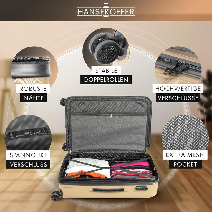 Actual product image Hansekoffer Hartschalenkoffer mit Teleskopgriff (70 l, L (90 - 115l))