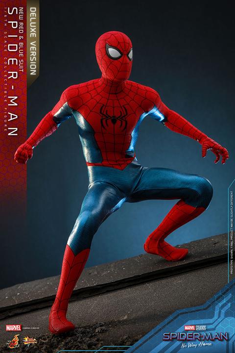 Actual product image Hot Toys Spider-Man: No Way Home figurine Movie Masterpiece 1/6 Spider-Man (New Red and Blue Suit) (Deluxe Ve