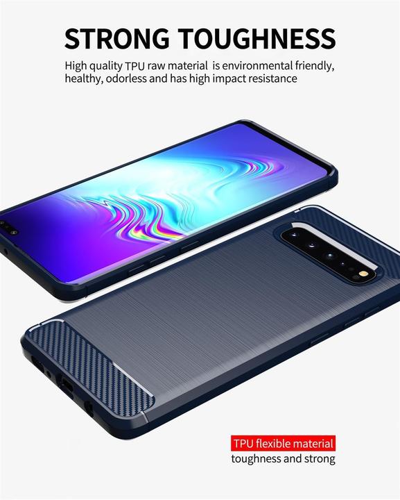 Produktbild Cadorabo TPU Ultra Slim carbon edelstahl Kombi Cover (Samsung Galaxy S10 5G)