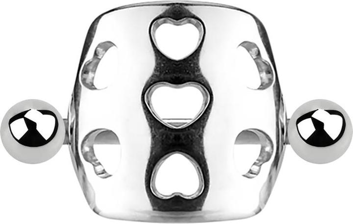 Actual product image Star Piercing Micro Barbell Manschette gelocht mit Herzen silber (without brass, Surgical steel 316L)