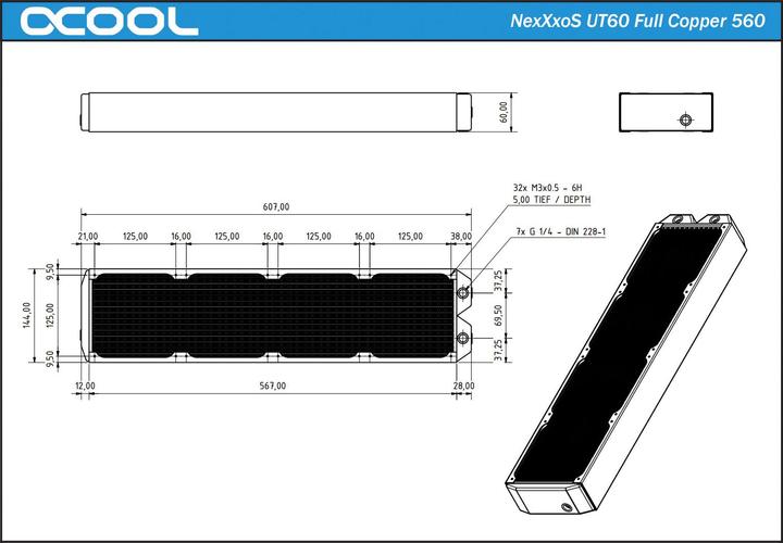 Image du produit Alphacool NexXxoS UT60 Full Copper 560mm (140 mm)