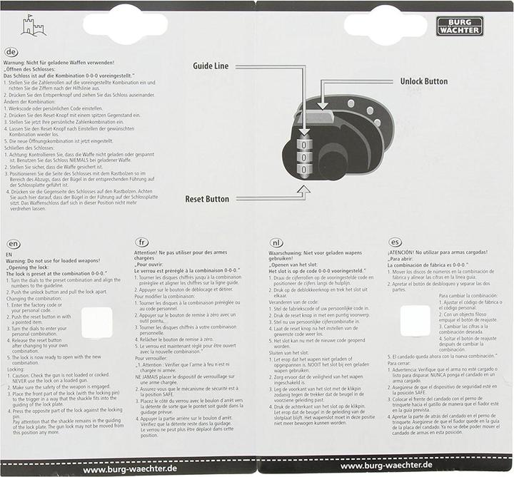 Actual product image Burg Wächter Combination gun lock Gun Lock GL 345 SB