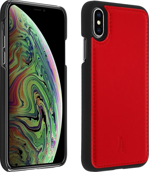 Produktbild Akashi Schutzhülle aus Echtleder stoss- kratzfest für Apple iPhone X / XS – Rot (Apple iPhone XS)
