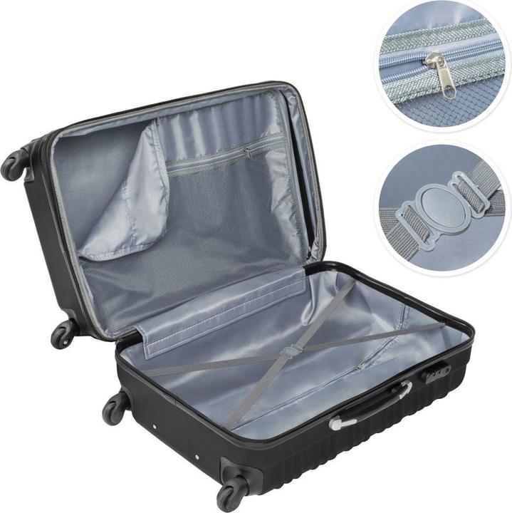 Produktbild tectake Hartschalenkofferset (106 l, Handgepäck (bis 50l), M (50 - 90l), L (90 - 115l), XL (ab 115l))