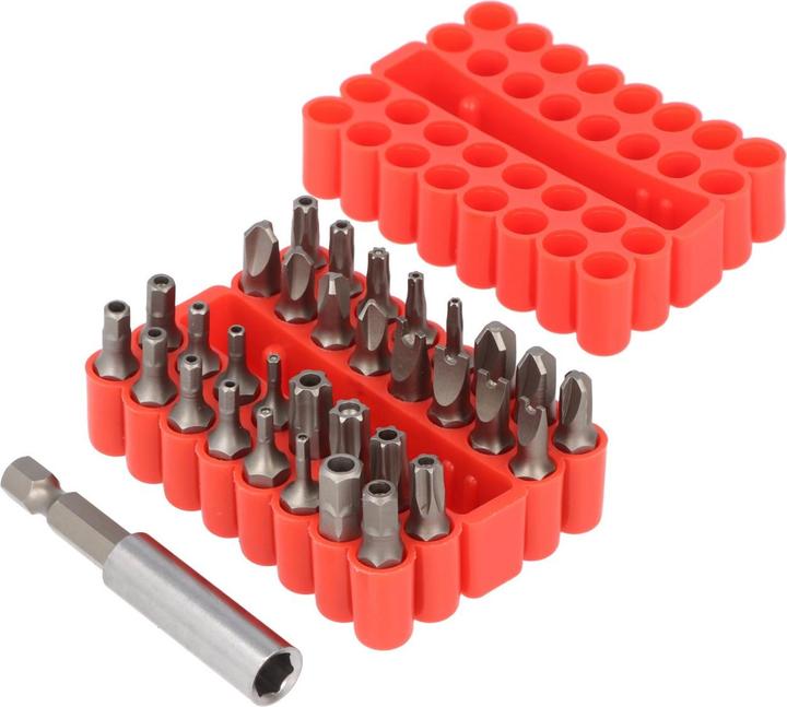 Actual product image FixPoint Universal 33-piece bit set for all common screws (Hexagon socket TX M20, Hexagon socket TX M27, Hexagon socket TX M30, Hexagon socket TX M10, Hexagon socket TX M15, Hexagon socket TX M25, Hexagon socket TX M40, Hexagon socket TX M8, Hexagon socket TX M35)