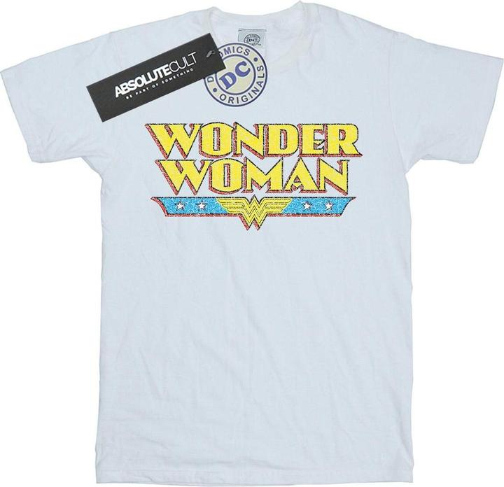 Actual product image Womens/Ladies Wonder Woman Crackle Logo Cotton Boyfriend T-Shirt (XL)