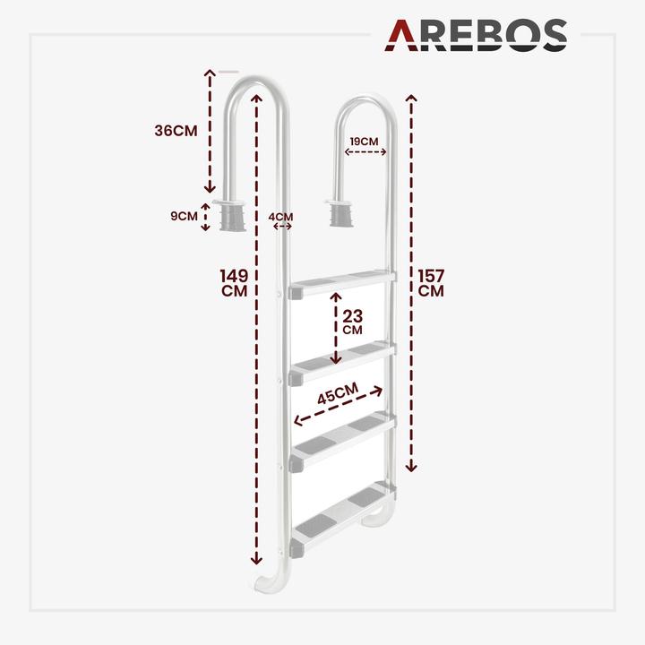 Actual product image Arebos Stainless steel pool ladder