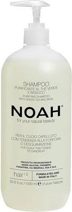 Noah 1.5 Purifying Shampoo with Green Tea and Basil 1000ml - Anti-Dandruff Formulation Made in Italy - Cr (1000 ml, Liquid shampoo)