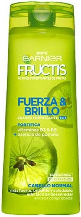 Garnier FRUCTIS FUERZA & BRILLO 2 en 1 champú 360 ml (360 ml, Flüssiges Shampoo)