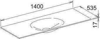 Actual product image Keuco Varicor-WT EDITION 11 PLANNING o HL-Boh 1400x17x535mm arctic sdm (535 mm, 1400 mm)
