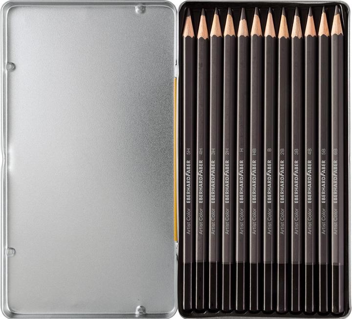 Produktbild EberhardFaber Künstlerfarbstiftetui (B, 6B, 5H, 4h, 3H, 2H, Hart, HB, 2B, 3B, 4B, 5B, 12 x)