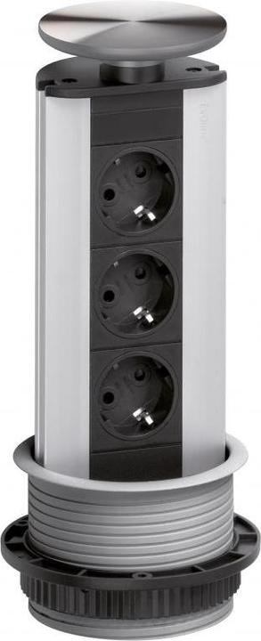 Produktbild Schulte Elektrotechnik Steckdosenelement EVOLINE PORT 3f Steckdose, Edelstahl, 2,5m